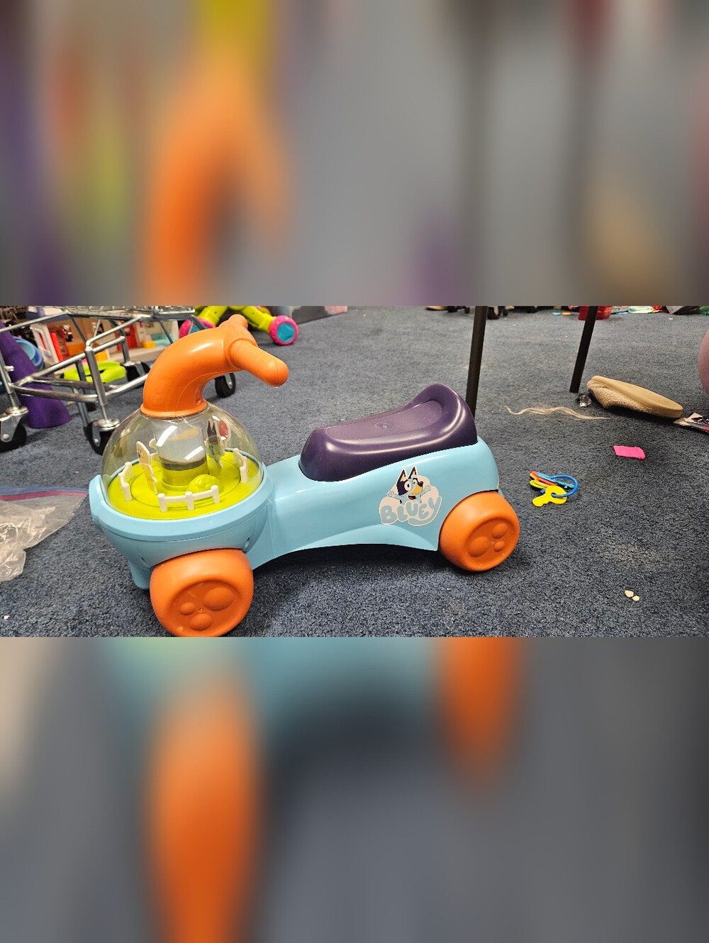 Only Used Undoors So Like New Blue Toddler Ride-On Scooter with Orange Wheels